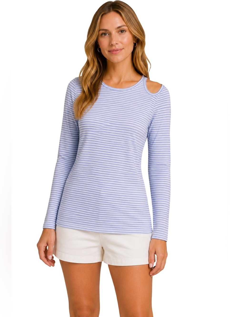 Velvet Graham & Spencer Striped Cold
Shoulder Top NWT